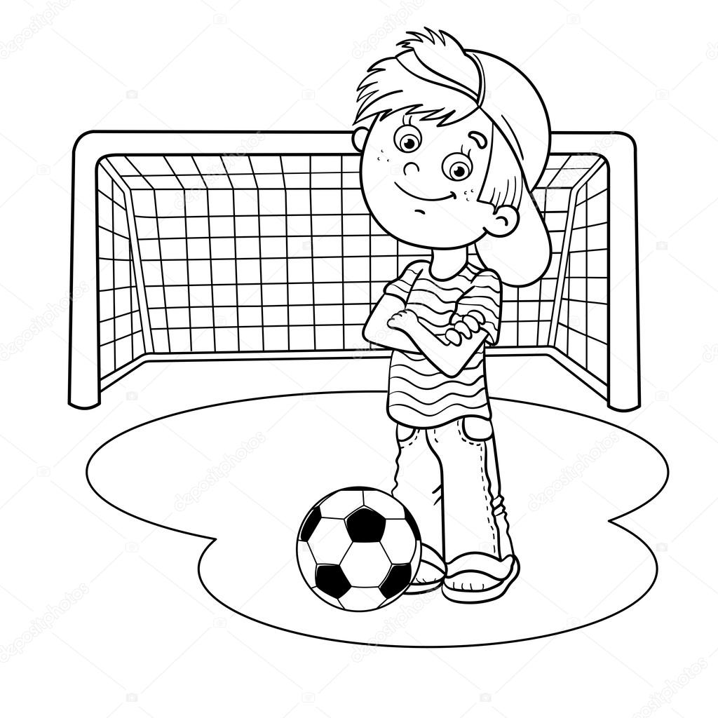 Desenho para colorir Jogo de futebol em preto e branco · Creative