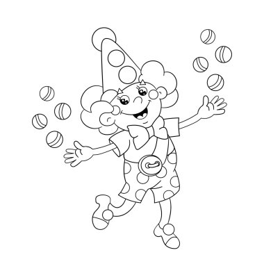 Coloring Page Outline Of a funny clown juggling balls vector Coloring Page Outline Of a funny clown juggling balls vector