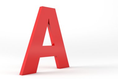 Isolated Red Letter A