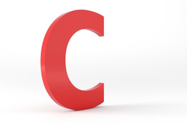 Isolated Red Letter C