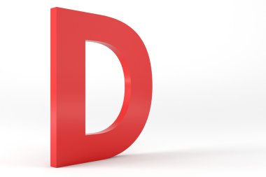 İzole kırmızı harf D