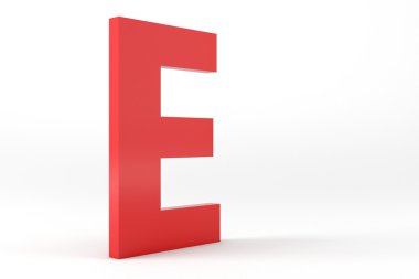 İzole kırmızı harf E