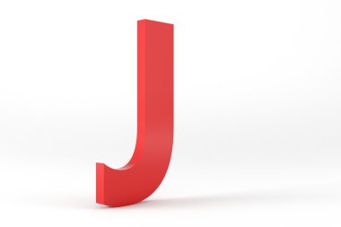 İzole kırmızı harf J