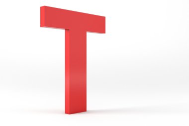 İzole kırmızı mektup T