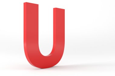 İzole kırmızı harf U