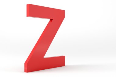 İzole kırmızı harf Z