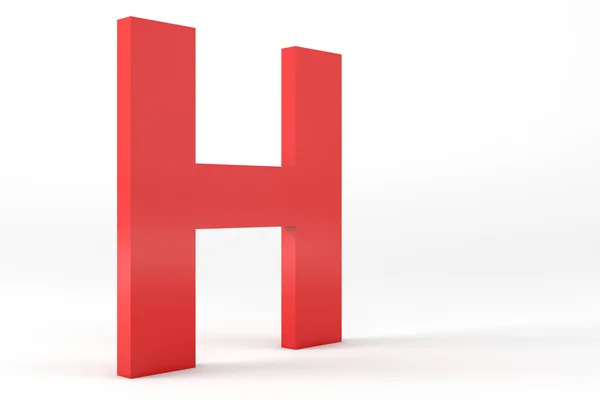 Izolované červené písmeno H — Stock fotografie