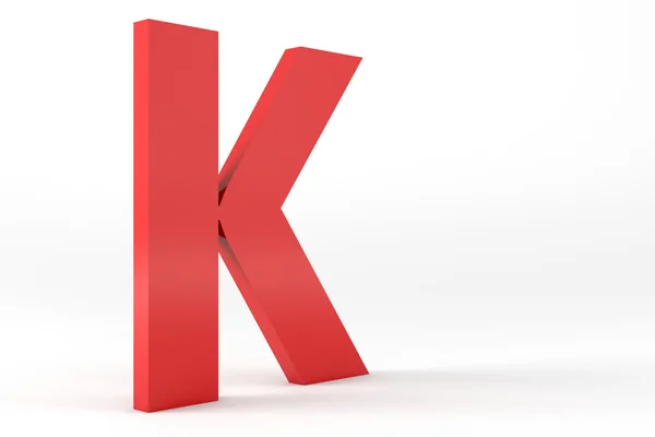 Isolated Red Letter K — Stok fotoğraf