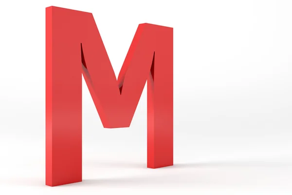 Isolerade röda bokstaven M — Stockfoto