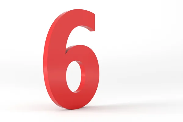 3D kırmızı numarası 6