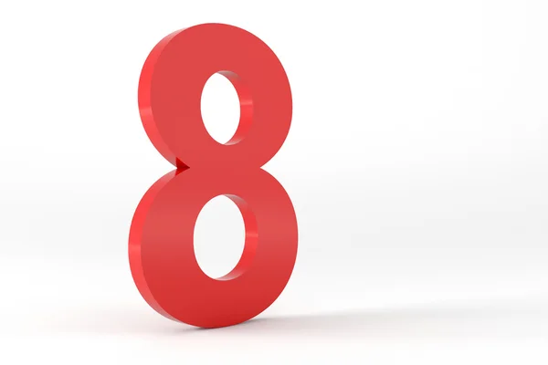 3D Red Number 8 — Stock Photo, Image