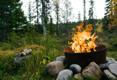 Ormanda kamp ateşi