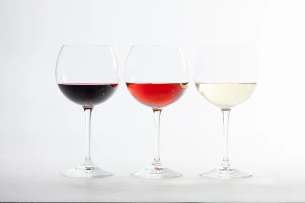 Wine glasses on white background — Stock Photo, Image