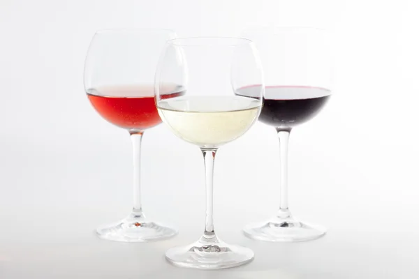 Wine glasses on white background — Stock Photo, Image