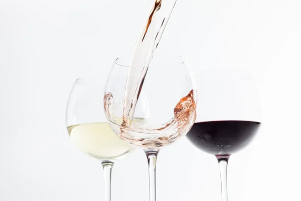 Wine glasses on white background — Stock Photo, Image