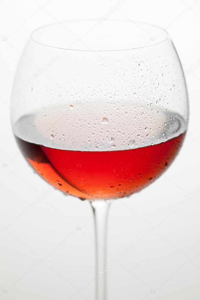 fresh wine glass on white background