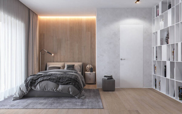  3d bedroom interior design modern style,  interior for editing