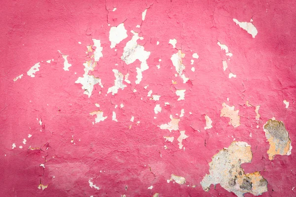 Peeling verf op de muur roze — Stockfoto