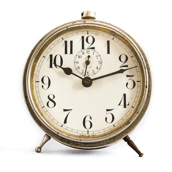 Old alarm clock, isolated on the white background — Stock Photo, Image