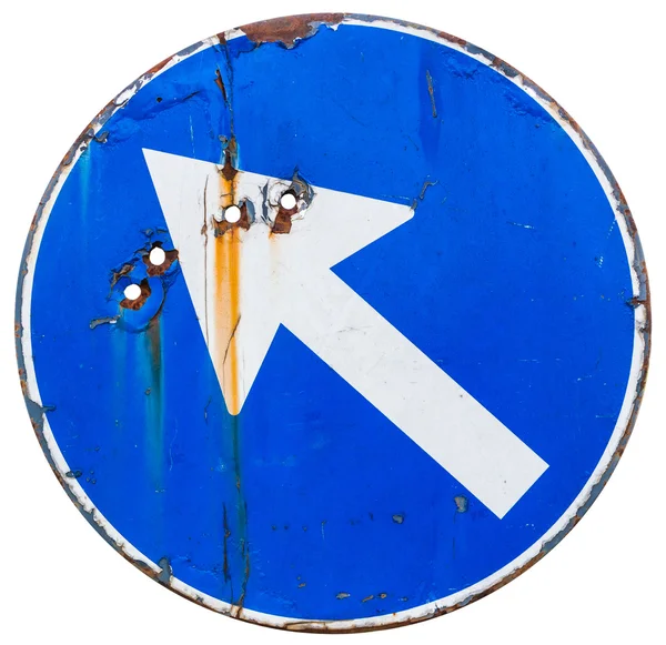 Old Direction Sign. Shot out with bullet holes — Stock Photo, Image