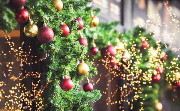 Fundo Decoração Natal Boas Férias Inverno — Fotografia de Stock