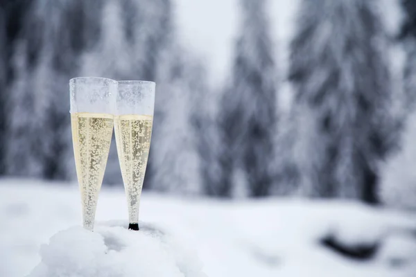 Happy New Year Champagne Glasses Background Royalty Free Stock Photos