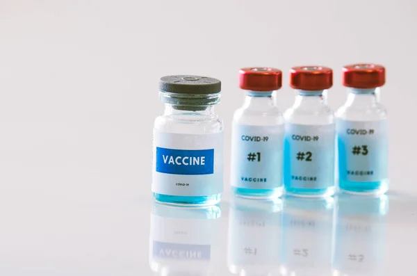 Sars Cov Forskellige Vaccine Flasker Stock-billede