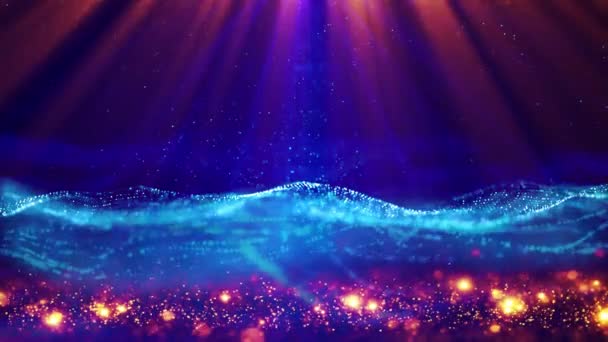 Абстрактний Цифровий Фон Блакитних Хвиль — стокове відео