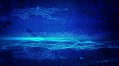 Soyut küresel teknoloji mavi arkaplan