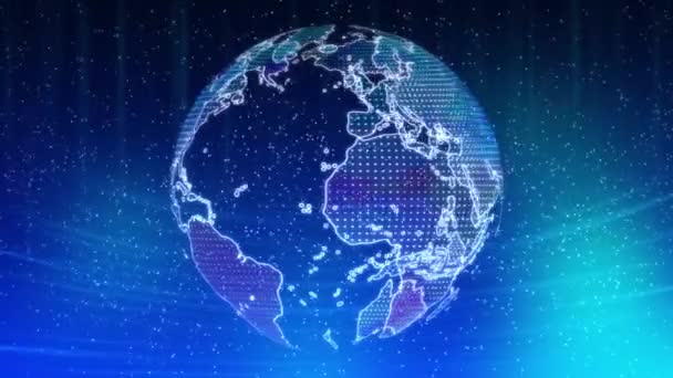 Abstraktní Globální Technologie Modré Pozadí — Stock video