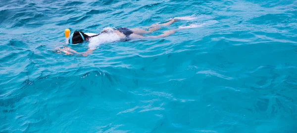 Snorkeling Blue Water Summer Holiday Background — ストック写真