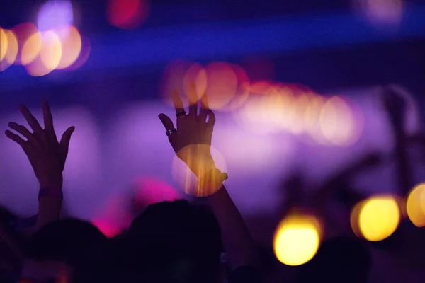 Summer Festival Concert Crowd Lights — Stock Photo, Image