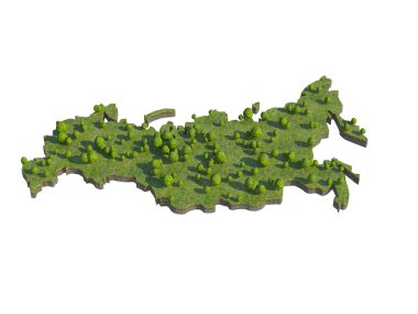 kırpma yolu ile izole üzerinde Beyaz Rusya Harita kesitini 3D render kesmek