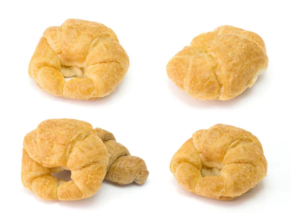 Croissant pão, frança Croissant isolado sobre fundo branco — Fotografia de Stock