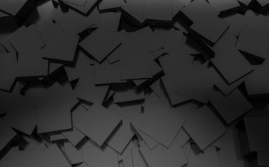 Kat 3d render üzerinde siyah küp kutusu saçılma