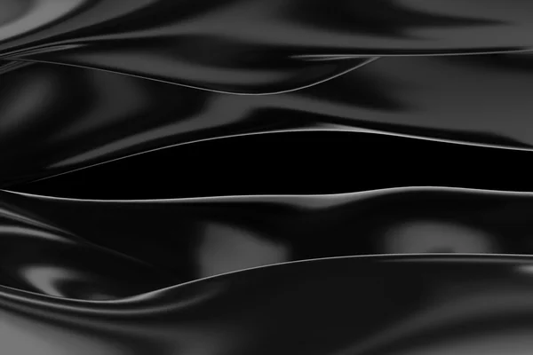 Μαύρο αφηρημένη δραματική ύφασμα απόδοσης 3d φόντο — Φωτογραφία Αρχείου