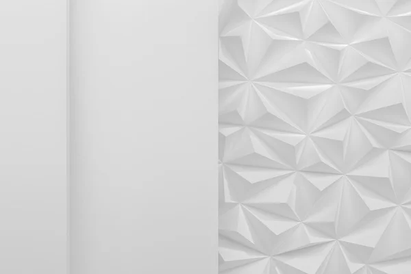 개요 흰 로우 폴 리 배경 복사 공간 3d 렌더링 — 스톡 사진