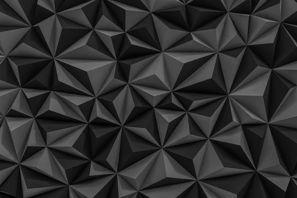 Abstrakt svart låg poly bakgrund med kopia utrymme 3d gör — Stockfoto