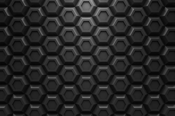 Hexágono negro Honeyomb tecnología moderna negro abstracto 3d espalda — Foto de Stock
