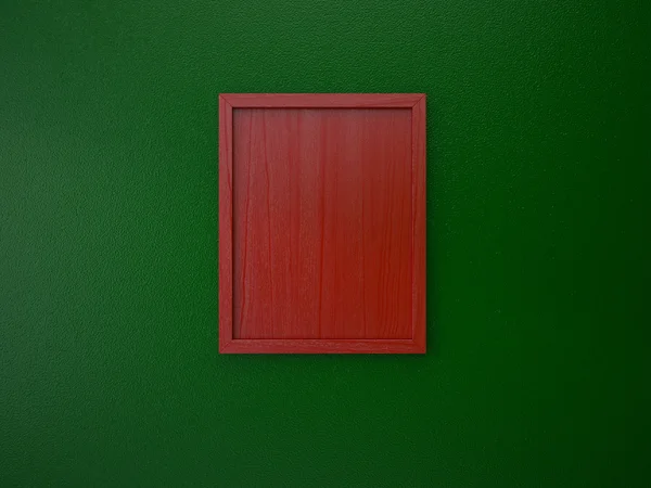 Cadre vierge sur le mur intérieur rouge et vert couleur de Noël — Photo