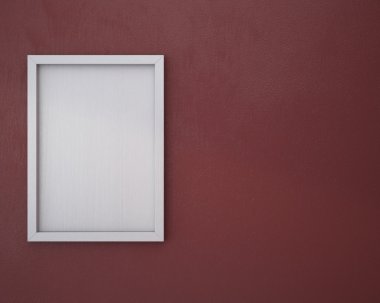 Marsala duvarda boş çerçeve.