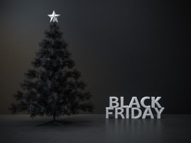 Siyah Cuma Noel ağacı arka plan