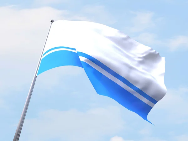 Altai Republikken flag flyver på klar himmel . - Stock-foto