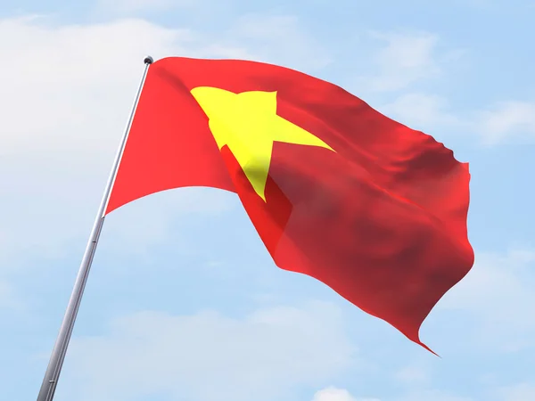 Vietnam flag flyver på klar himmel . - Stock-foto