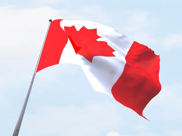 Vlajka Kanada na jasné obloze. — Stock fotografie