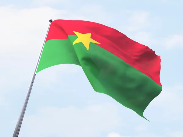 Burkina faso flag flying on clear sky. — Stock Photo, Image