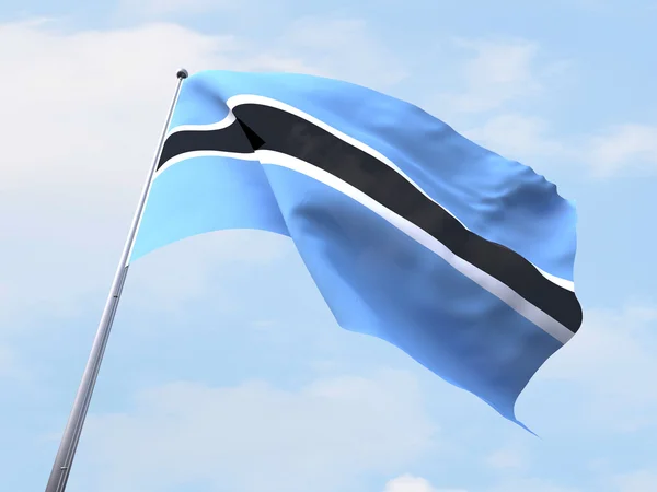 Botswanan lippu kirkkaalla taivaalla . — kuvapankkivalokuva