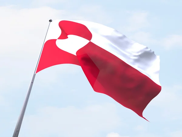 グリーンランドの旗は明確な空の上. — ストック写真
