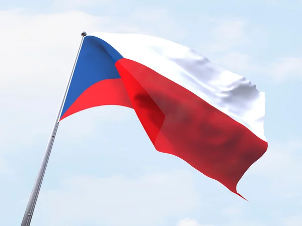 Bandera de República Checa ondeando en cielo despejado . —  Fotos de Stock