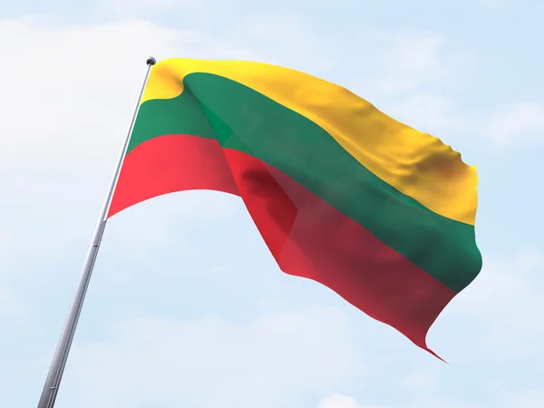 Lithunia flag flying on clear sky. — Stock Photo, Image